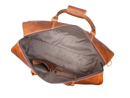 Walton Leather Travel Bag - Caramel Brown - www.Shopthatapp.com