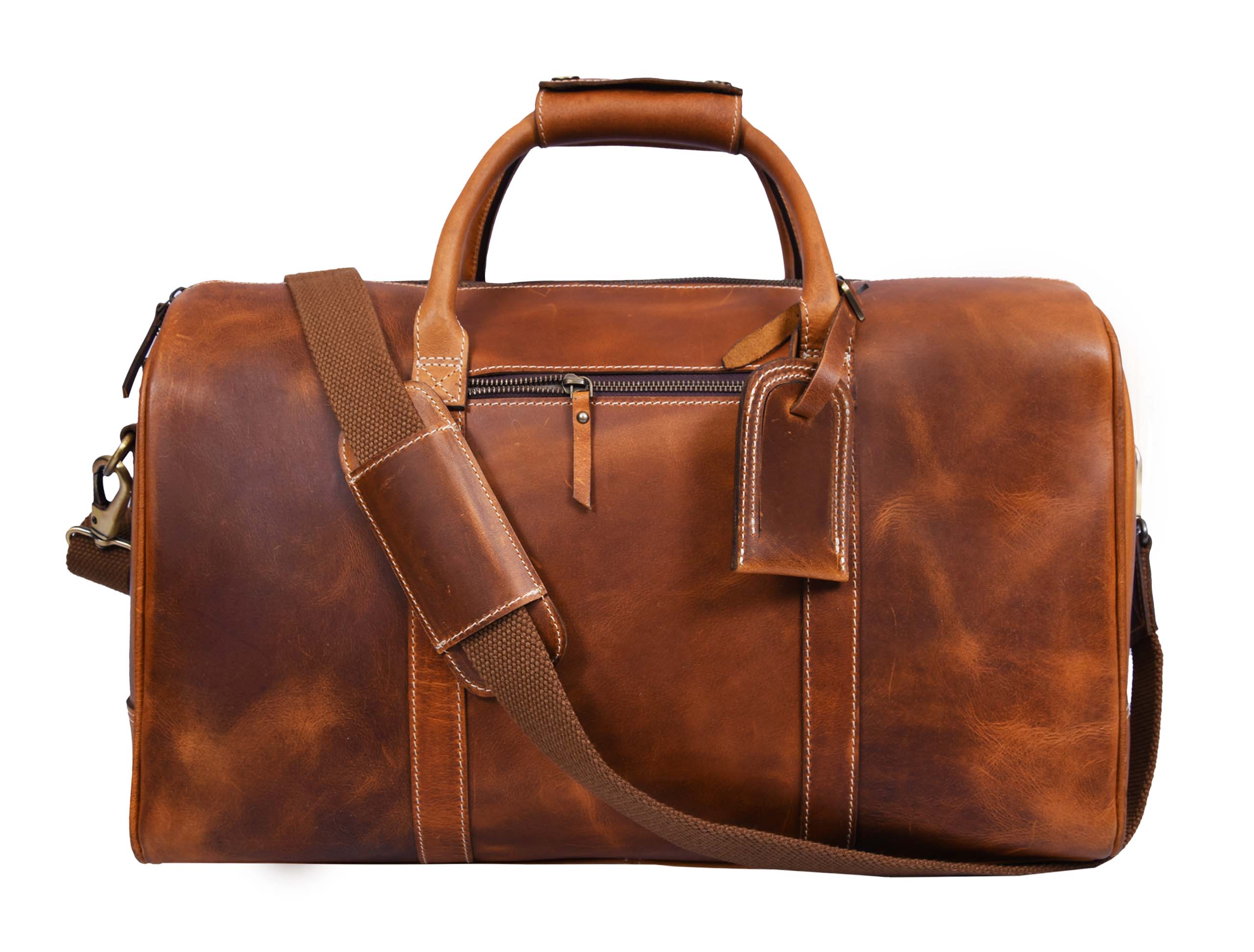 Walton Leather Travel Bag -  Caramel Brown - www.Shopthatapp.com