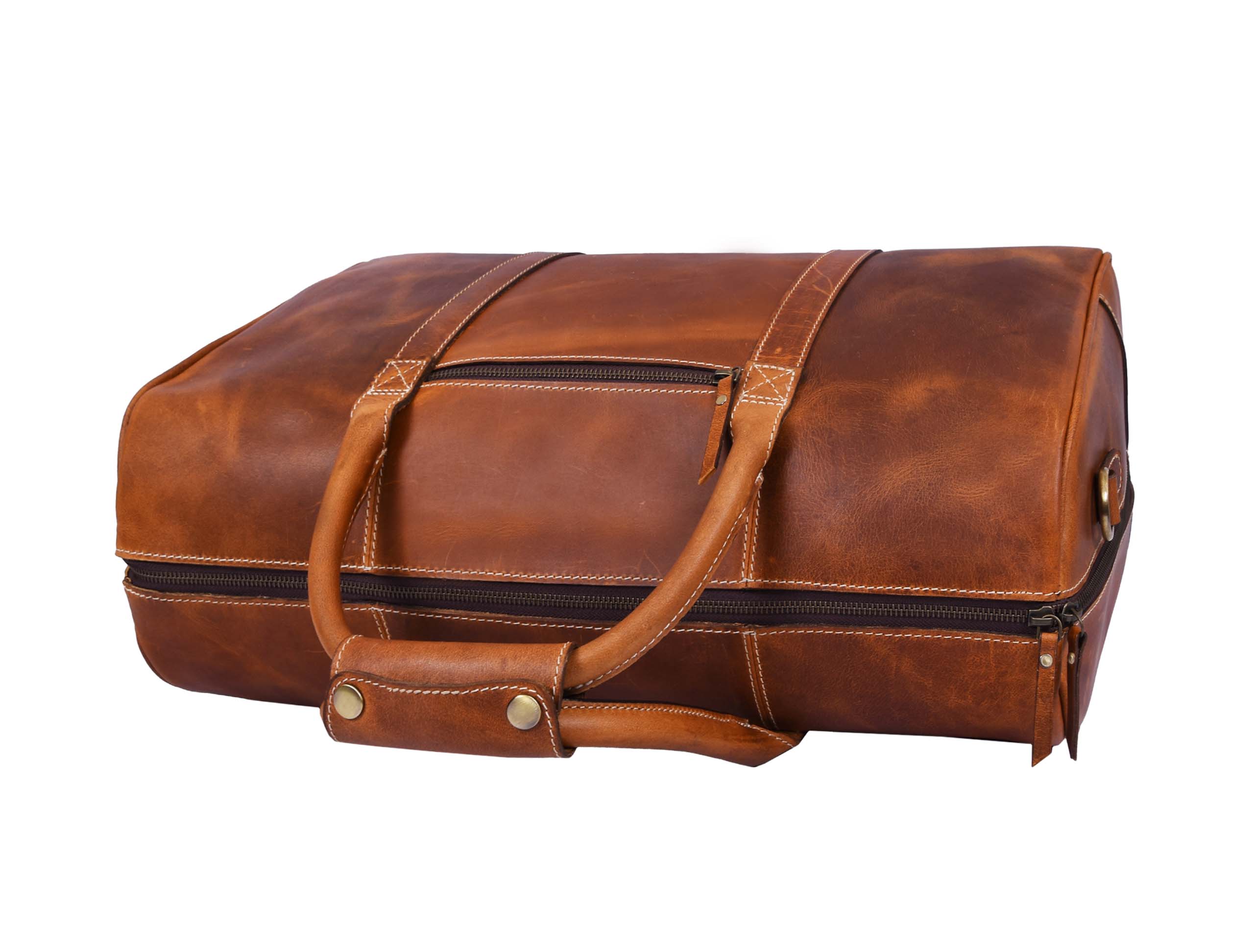 Walton Leather Travel Bag -  Caramel Brown - www.Shopthatapp.com