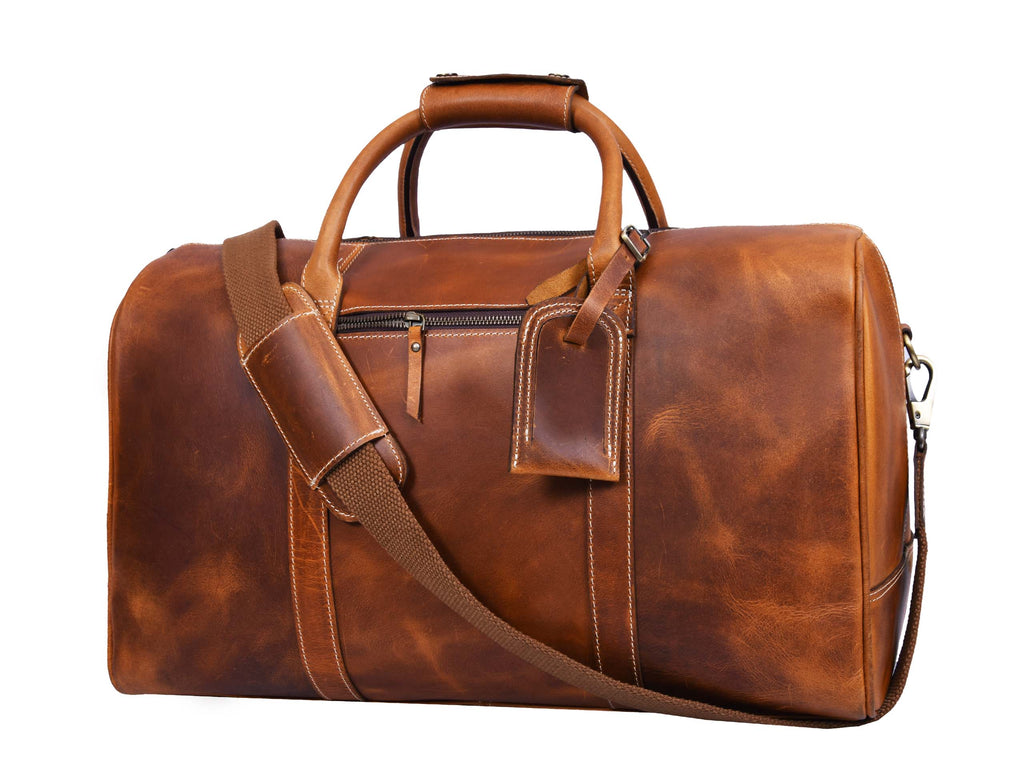 Walton Leather Travel Bag -  Caramel Brown - www.Shopthatapp.com