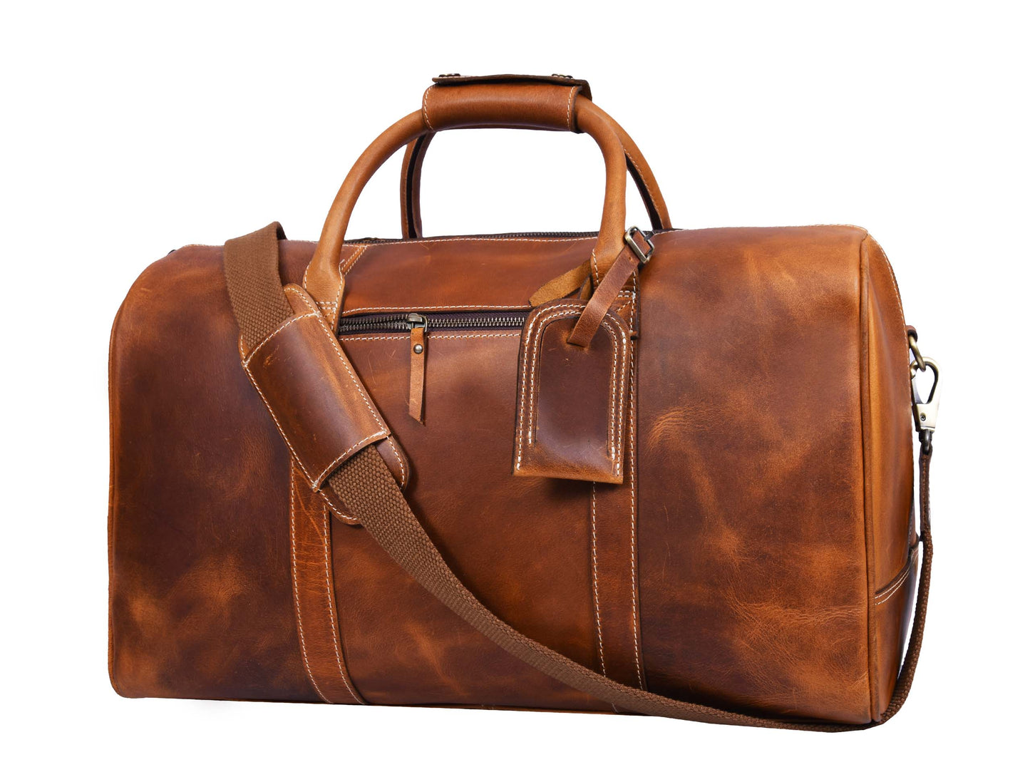 Walton Leather Travel Bag - Caramel Brown - www.Shopthatapp.com