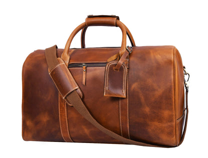Walton Leather Travel Bag - Caramel Brown - www.Shopthatapp.com