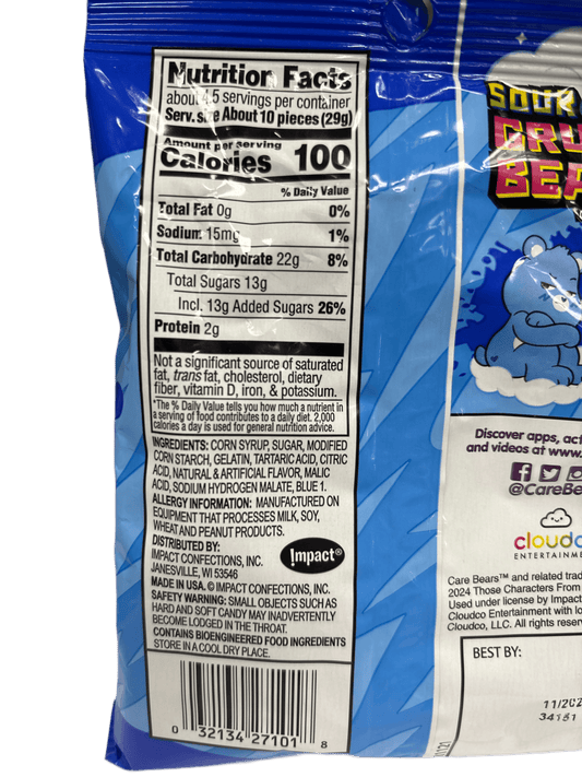 Warheads Care Bears Sour Grumpy Bears 4.5OZ U.S Edition - www.Shopthatapp.com