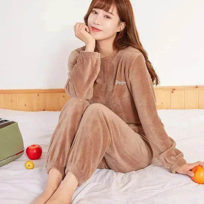 Warm Suit Women's Thick Coral Fleece Loungewear Suit - www.Shopthatapp.com