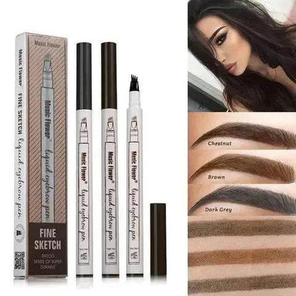 Waterproof Natural Eyebrow Pen Four-claw Eye Brow Tint Fork Tip Eyebrow Tattoo Pencil - www.Shopthatapp.com
