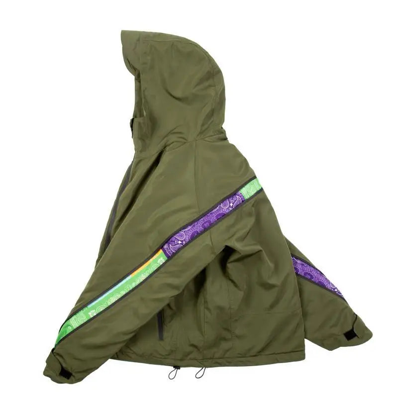 Waterproof Zipper Splicing Cashew Flower Clip Cotton Coat For Men And Women - www.Shopthatapp.com