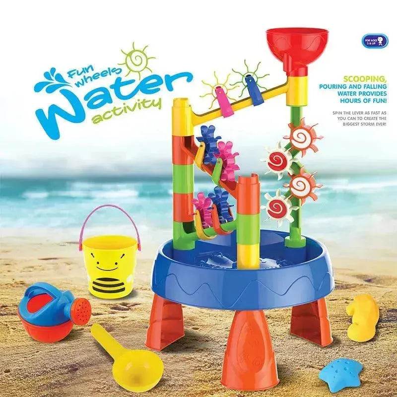 Waterwheel Funnel Beach Table Set Summer Beach Play Children's Toys - www.Shopthatapp.com