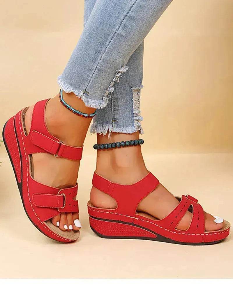 Wedge Sandals Summer Velcro Platform Shoes Women - www.Shopthatapp.com