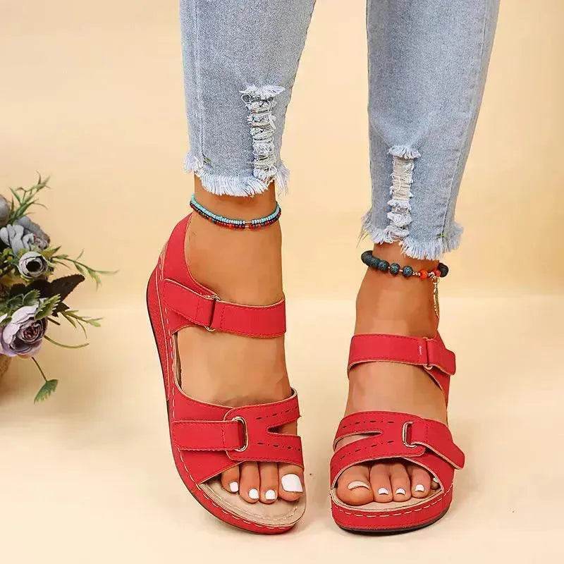 Wedge Sandals Summer Velcro Platform Shoes Women - www.Shopthatapp.com