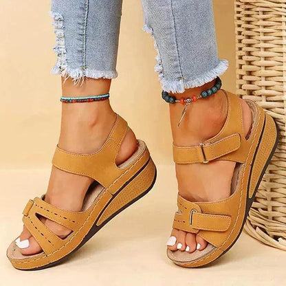 Wedge Sandals Summer Velcro Platform Shoes Women - www.Shopthatapp.com