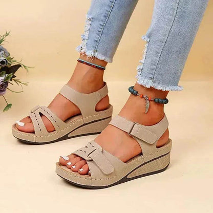 Wedge Sandals Summer Velcro Platform Shoes Women - www.Shopthatapp.com