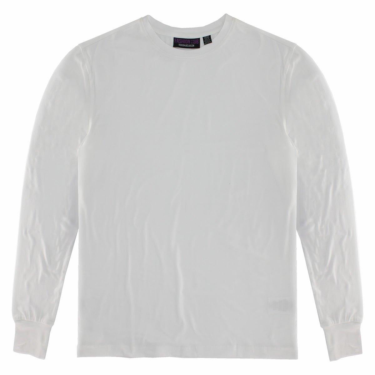 White Grey Better Basics Ultra-Soft Crewneck Long Sleeve T-Shirt by Fashion Hub - www.Shopthatapp.com