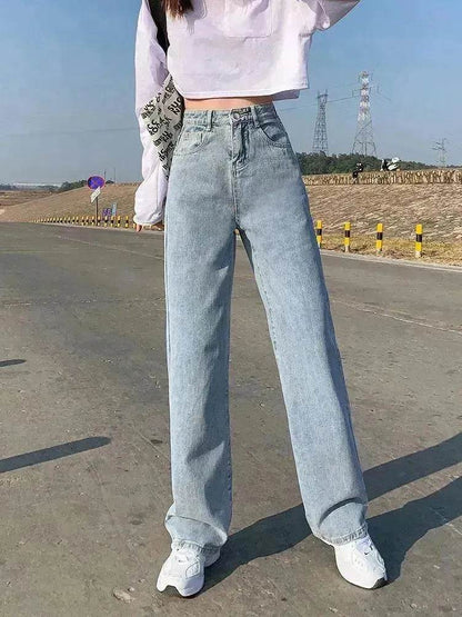 Wide Leg Jeans For Women Bottom Baggy Denim Pants Trousers - www.Shopthatapp.com