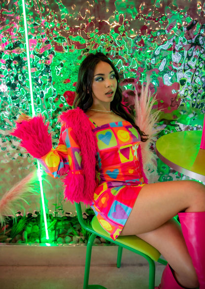 La mini-robe en velours Happy Daze