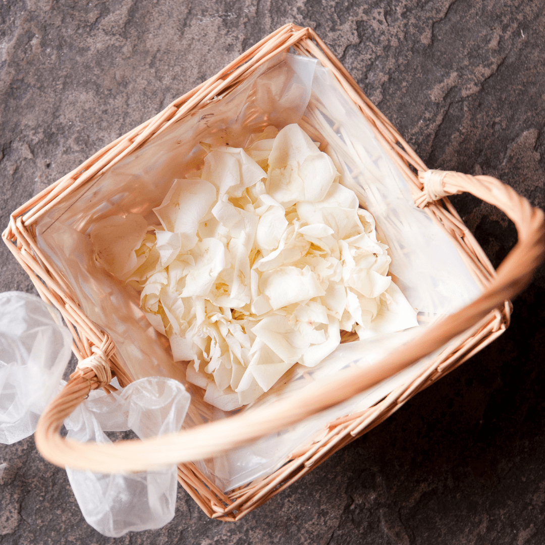 Willow Flower Girl Basket With Rose Petals - www.Shopthatapp.com