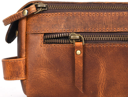 Winston Leather Toiletry Bag - Caramel Brown - www.Shopthatapp.com