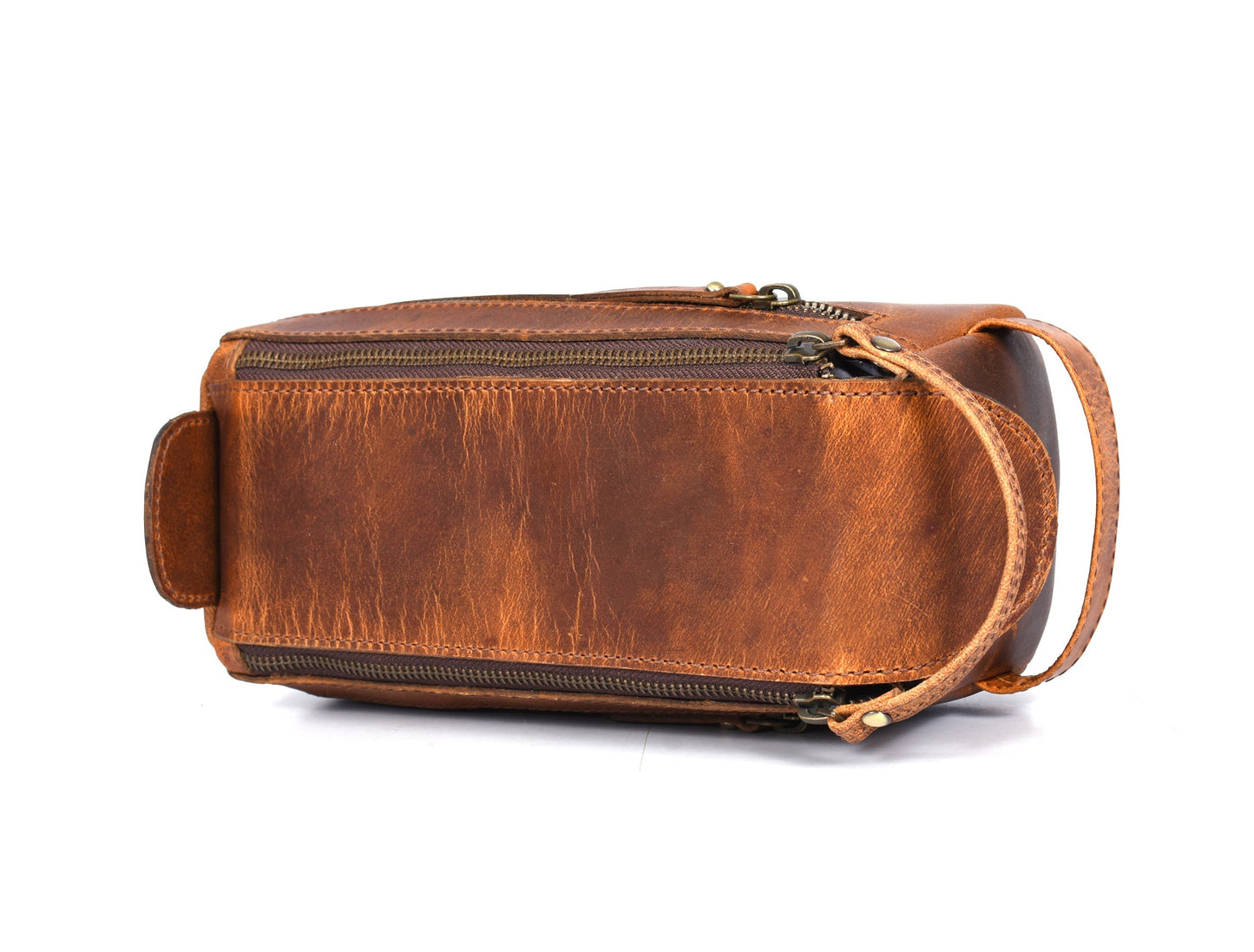 Winston Leather Toiletry Bag - Caramel Brown - www.Shopthatapp.com