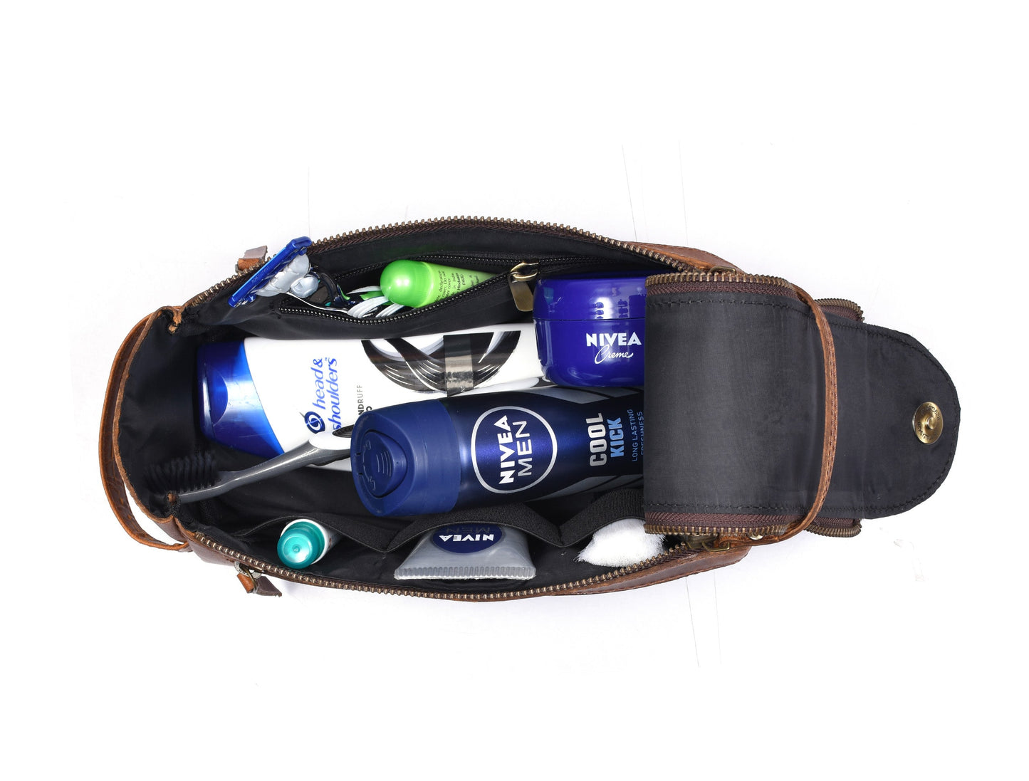 Winston Leather Toiletry Bag - Caramel Brown - www.Shopthatapp.com