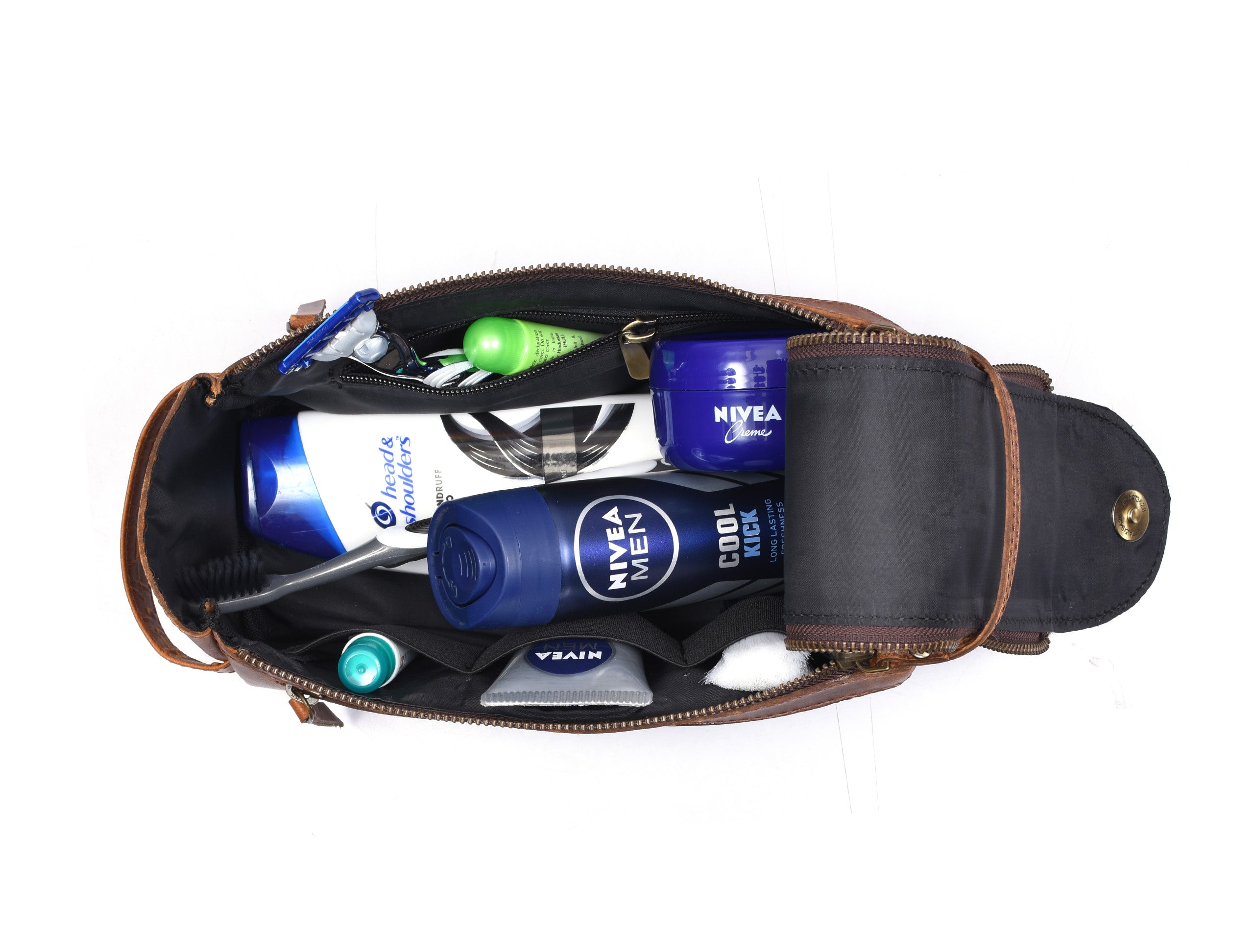 Winston Leather Toiletry Bag -  Caramel Brown - www.Shopthatapp.com