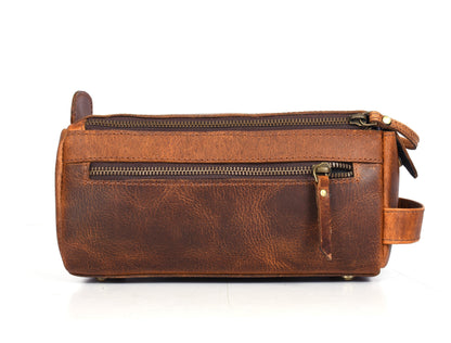 Winston Leather Toiletry Bag - Caramel Brown - www.Shopthatapp.com