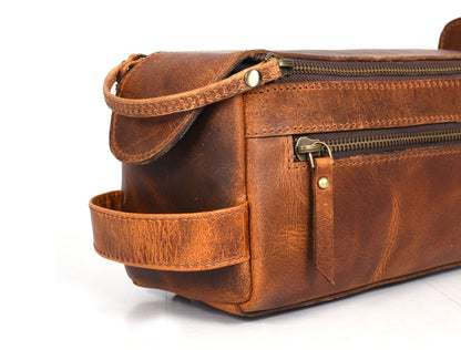Winston Leather Toiletry Bag - Caramel Brown - www.Shopthatapp.com
