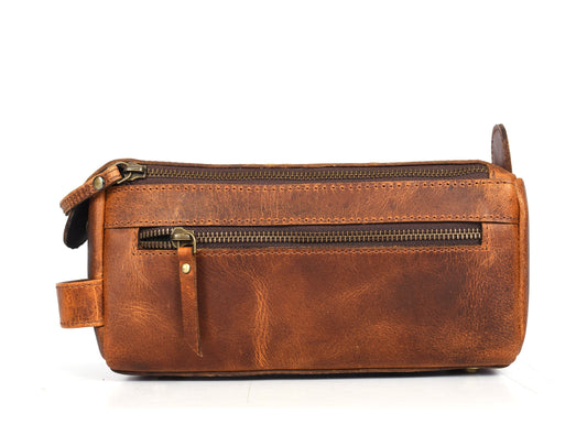 Winston Leather Toiletry Bag - Caramel Brown - www.Shopthatapp.com