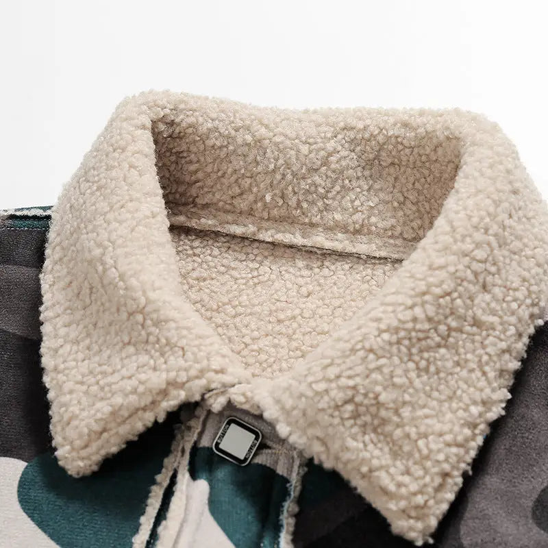 Winter New Camouflage Fleece Lapel Cotton Coat For Men - www.Shopthatapp.com