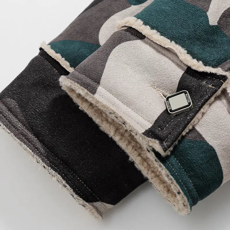 Winter New Camouflage Fleece Lapel Cotton Coat For Men - www.Shopthatapp.com