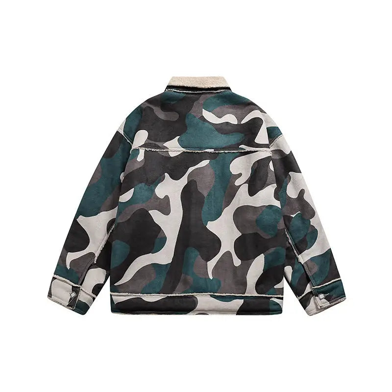 Winter New Camouflage Fleece Lapel Cotton Coat For Men - www.Shopthatapp.com