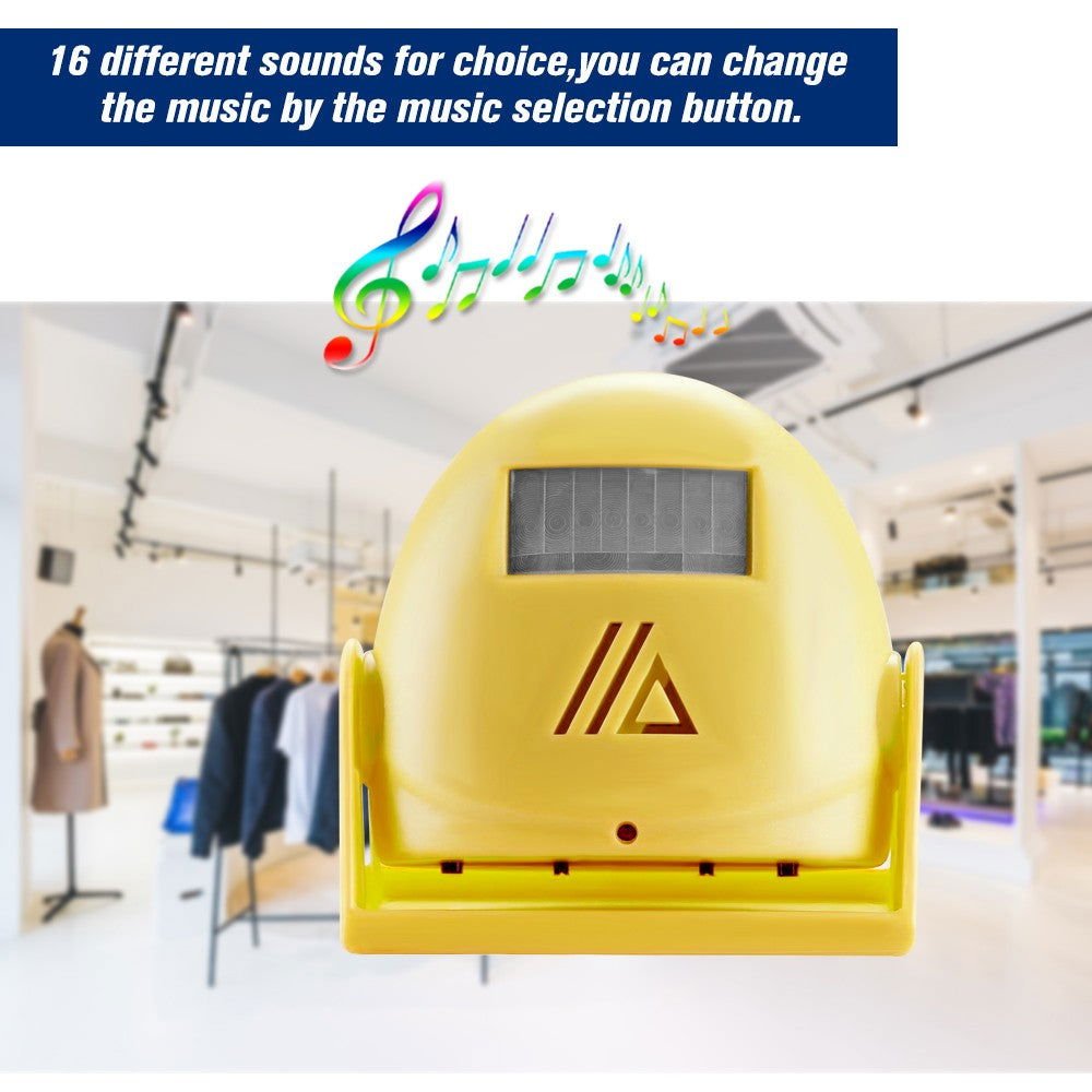 Wireless Door Bell Shop Guest Welcome Device Infrared Motion Sensor Home Anti-theft Alarm,Yellow - www.Shopthatapp.com