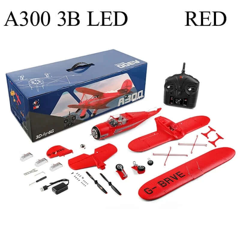 2024 WLtoys A300-Beech D17S EPP 4CH RC Biplane: LED, 3D/6G Gyro, Brushless - www.Shopthatapp.com