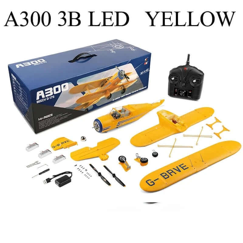 2024 WLtoys A300-Beech D17S EPP 4CH RC Biplane: LED, 3D/6G Gyro, Brushless - www.Shopthatapp.com