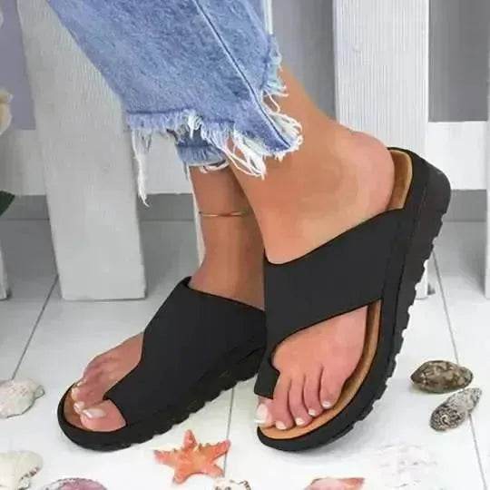 Women Big Toe Clip Casual Flat heel Slippers - www.Shopthatapp.com