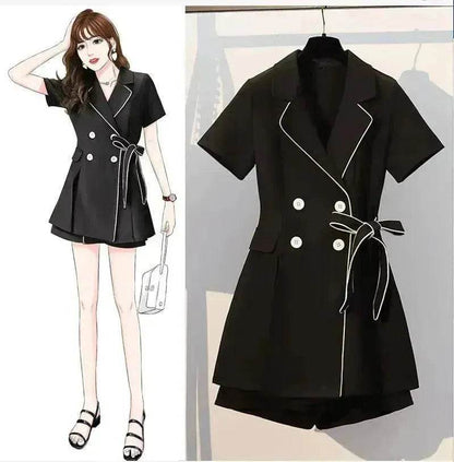 Women Casual Black two-piece Skirt suit - www.Shopthatapp.com