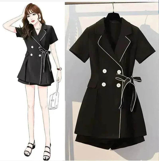 Women Casual Black two-piece Skirt suit - www.Shopthatapp.com