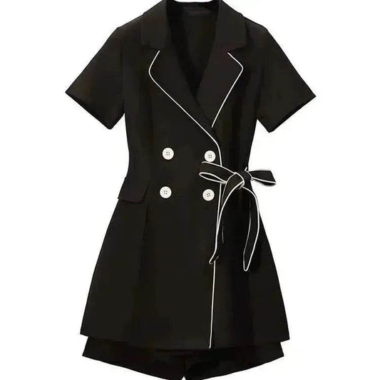 Women Casual Black two-piece Skirt suit - www.Shopthatapp.com