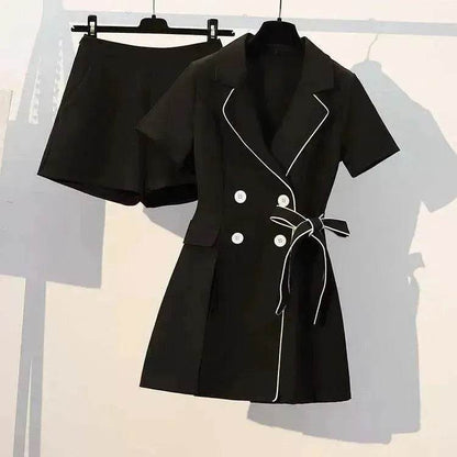 Women Casual Black two-piece Skirt suit - www.Shopthatapp.com