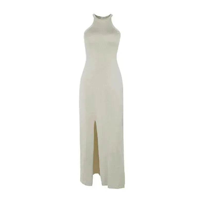 Women Fashion Halter Split Sleeveless Charming Slim Fit Dress - www.Shopthatapp.com