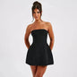 Women Fashion Tube Dress Summer Solid Color Backless Slim Short Party Dress - www.Shopthatapp.com