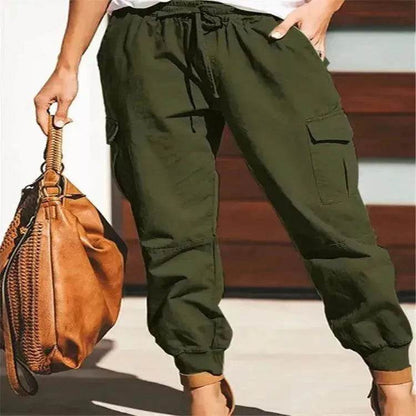 Women Pants Sweatpants Pockets Elastic Waist Jogger Pants Lounge Trousers - www.Shopthatapp.com