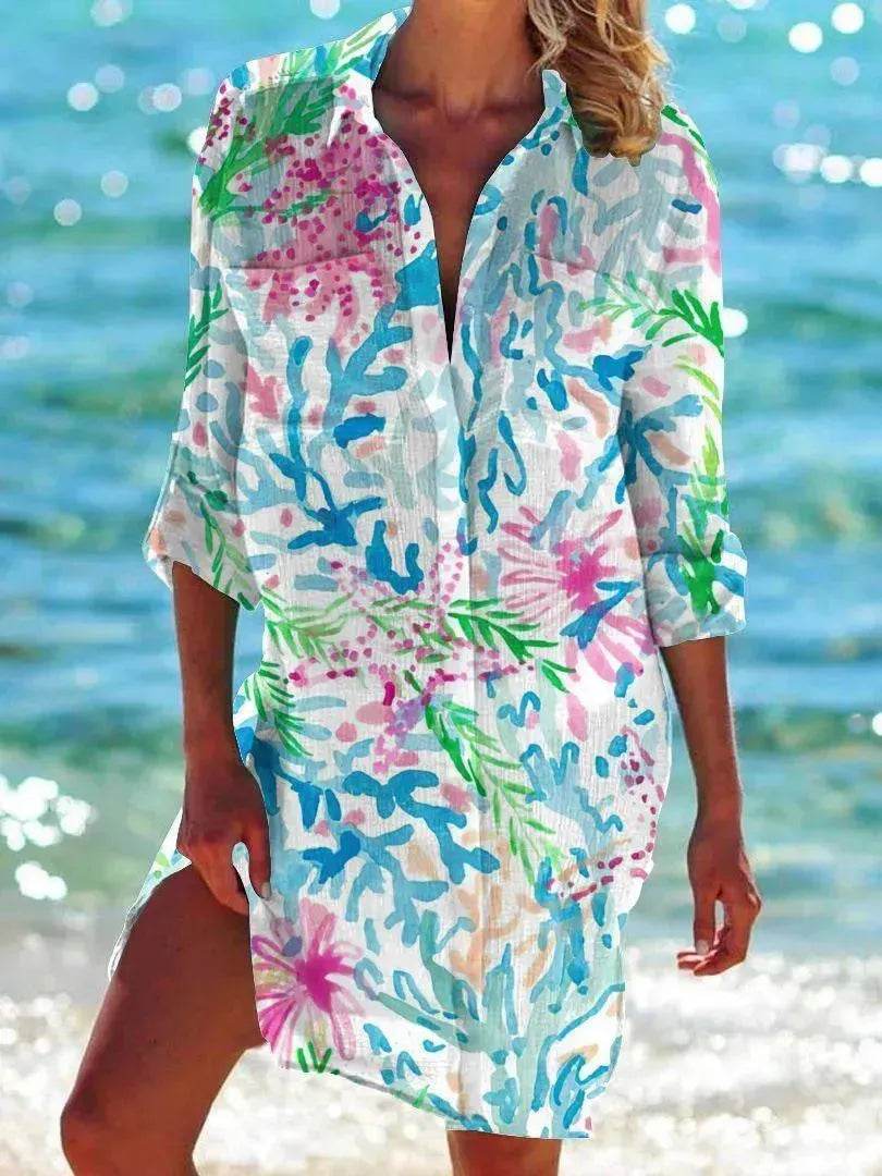 Women's 3D Digital Printing Loose Cardigan Casual Shirt - www.Shopthatapp.com