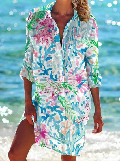 Women's 3D Digital Printing Loose Cardigan Casual Shirt - www.Shopthatapp.com