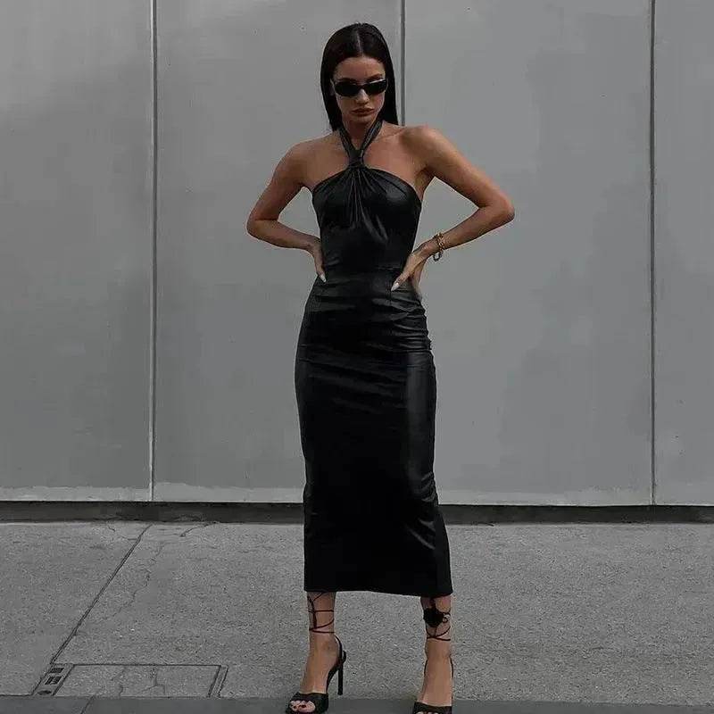 Women's Backless Dress Fashionable Slim-fit Halter - www.Shopthatapp.com