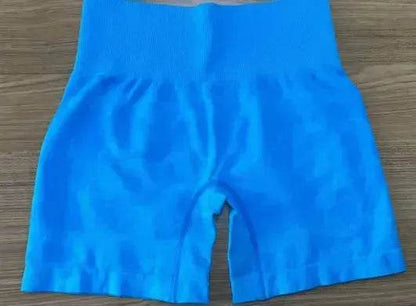 Women's Camo Jacquard Seamless Gym Shorts - www.Shopthatapp.com