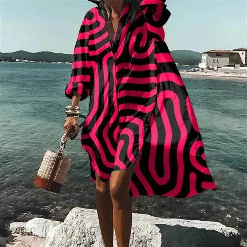 Women's Casual 3D Printing Long Shirt - www.Shopthatapp.com