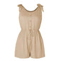 Women's Coconut Buckle Sleeveless Jumpsuit Lace-up - www.Shopthatapp.com