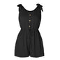 Women's Coconut Buckle Sleeveless Jumpsuit Lace-up - www.Shopthatapp.com