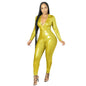 Women's Deep V Bronzing Jumpsuit - www.Shopthatapp.com
