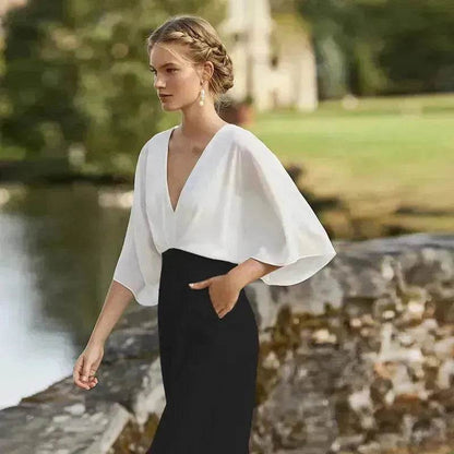 Women's Deep V High Waist Wide Leg Jumpsuit - www.Shopthatapp.com