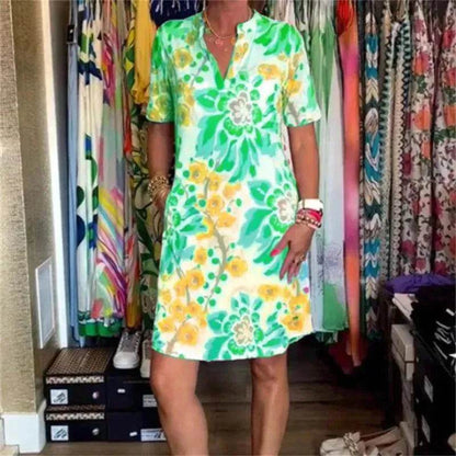 Women's Fashion Casual Digital Printing Loose Dress - www.Shopthatapp.com